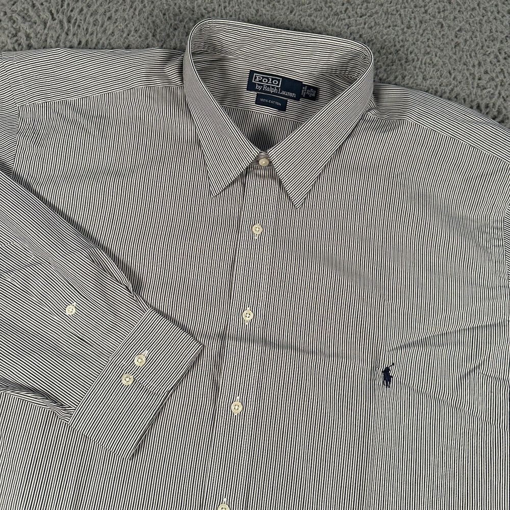 Polo Ralph Lauren Shirt‎ Mens 20 34/35 Striped Button Down 100% Cotton NWT